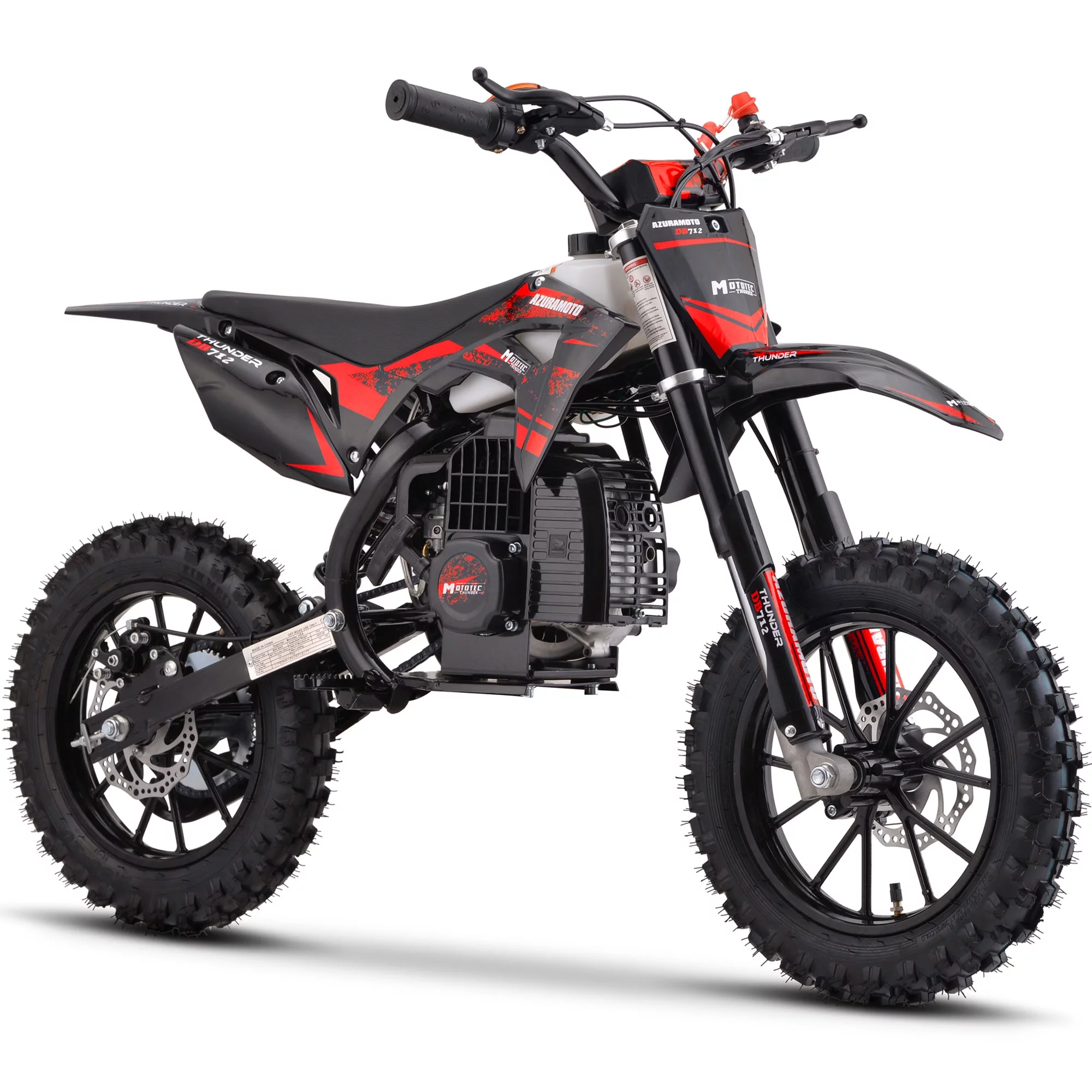 MotoTec Thunder 50cc 2-Stroke Kids Gas Dirt Bike Red - Curated Treasures Market