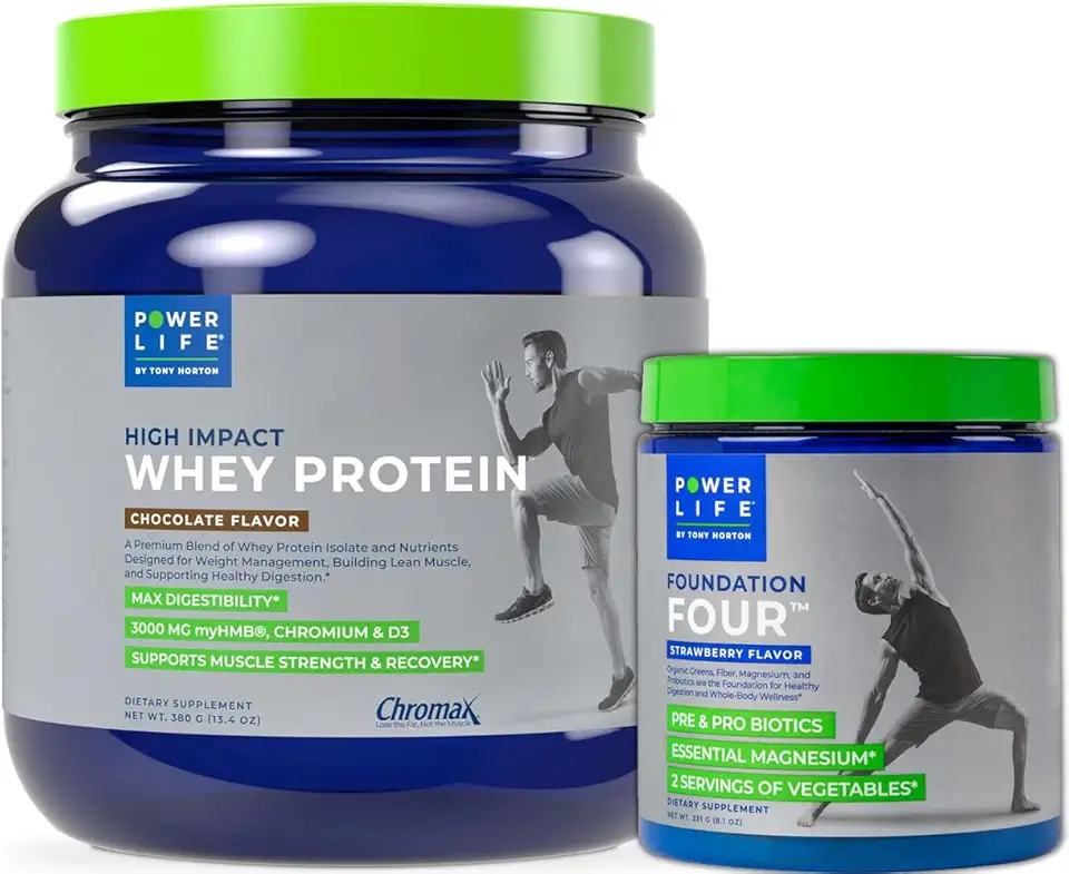 POWERLIFE Tony Horton High Impact Grass Fed Whey Protein with 3000 MG of HMB (Chocolate