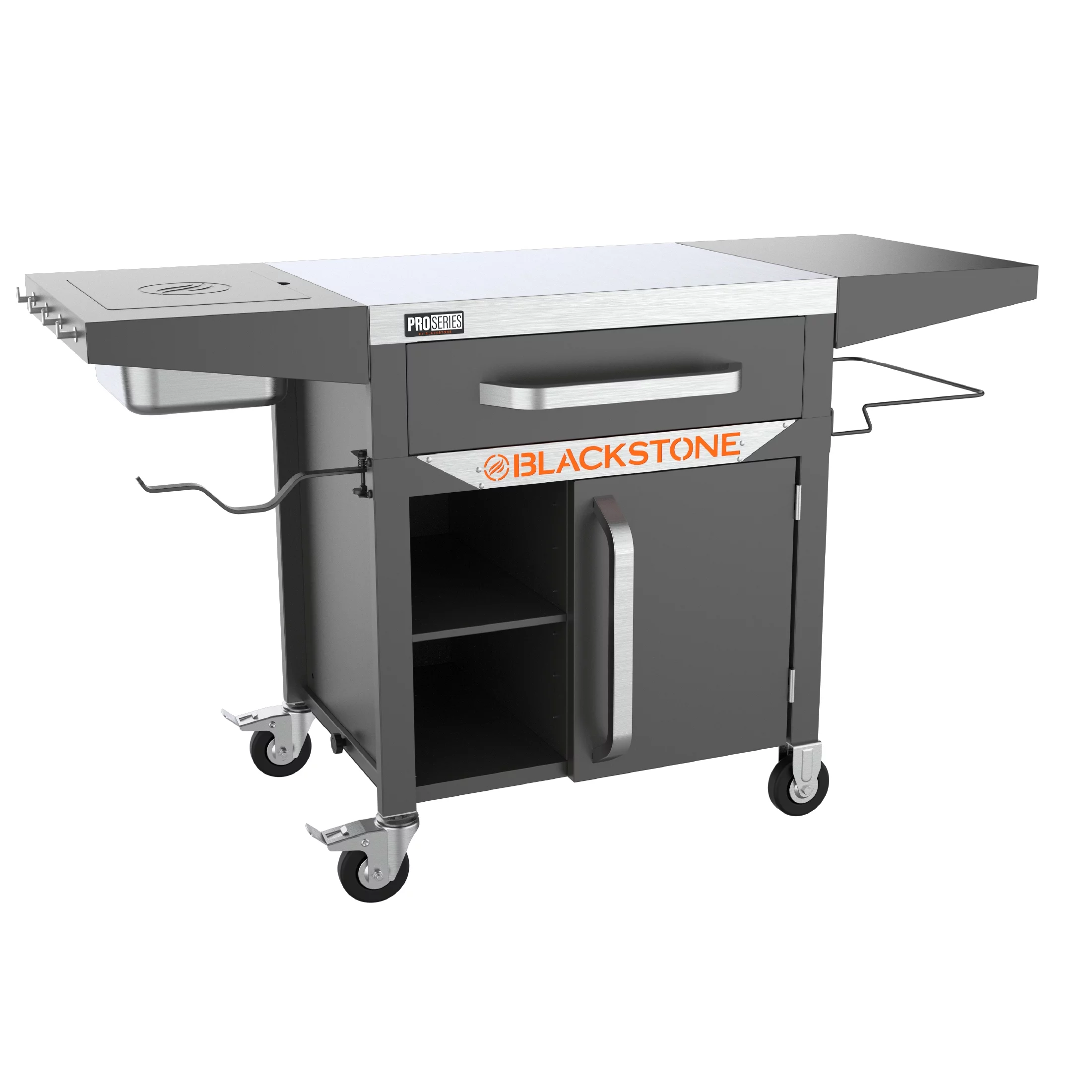 Blackstone ProSeries 28" Serve and Store Prep Grill Cart with Cabinet in Black