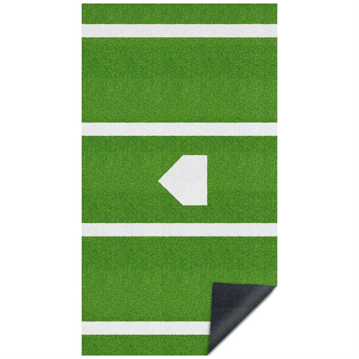 ZivPlay Batting Mat Baseball Hitting Mat 12 x 6 Regulation Size Turf Batters Box Mat with Home Plate and Anti Fade Turf for Baseball Softball