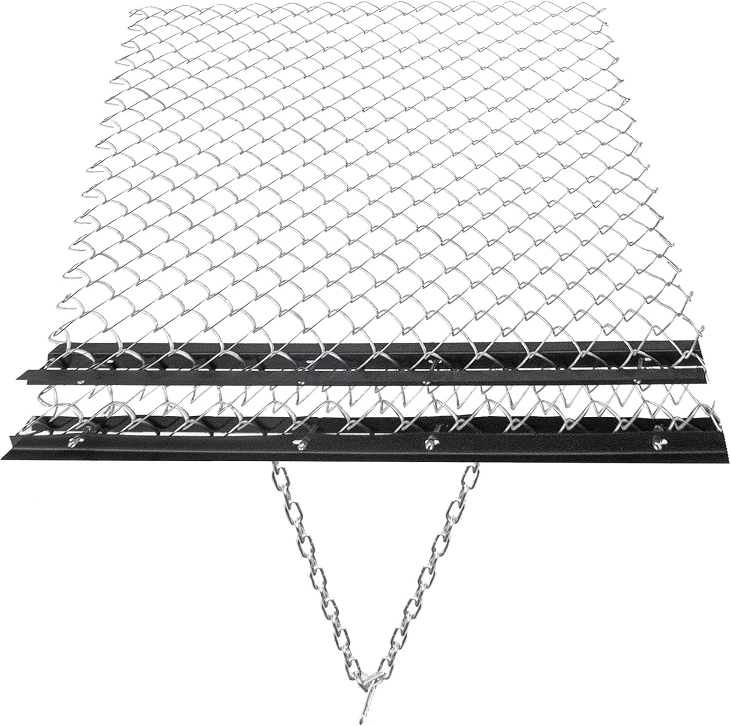 VEVOR Drag Harrow, 4' x 5' ATV Chain Harrow, UTV Tractor Attachments Field Drag Mat for Landscape Leveling or Sod Prepping