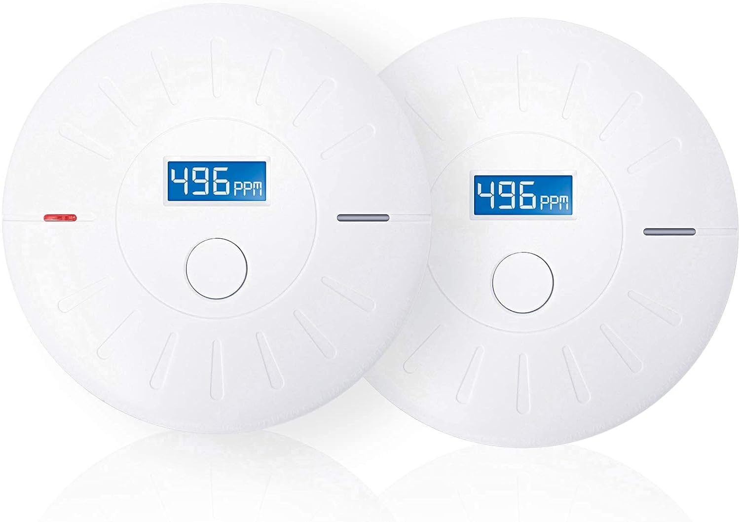 2 Pack 10 Year Battery Operated Smoke and Carbon Monoxide Detector, Portable Fire Co Alarm for Home and Kitchen