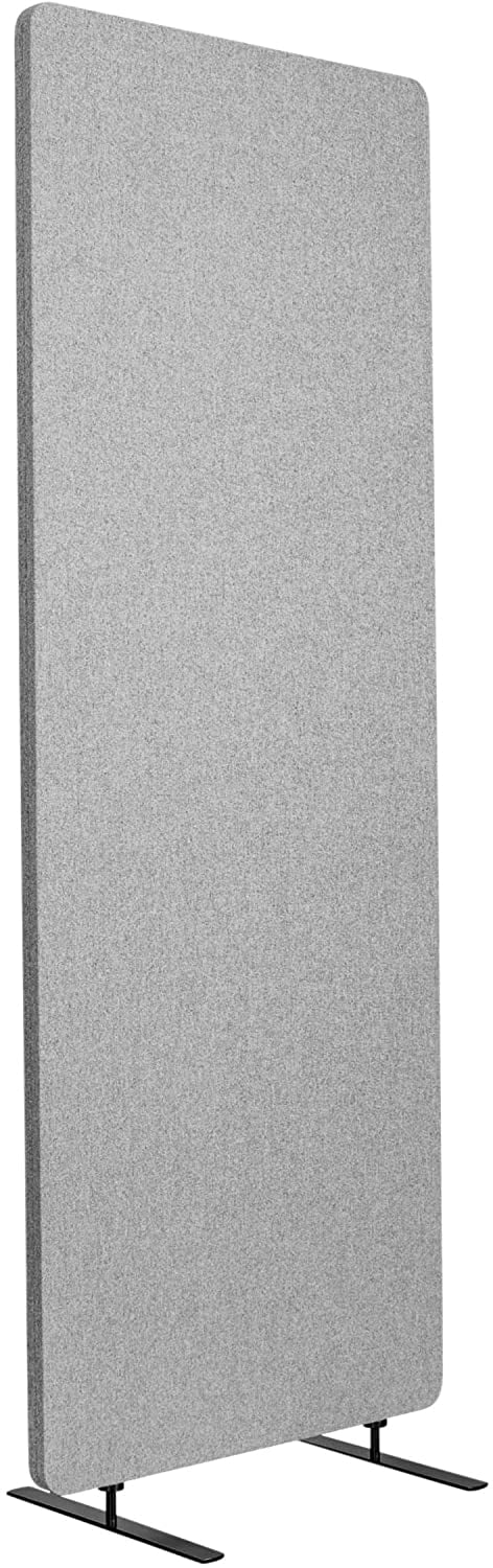 Stand Up Desk Store ReFocus Freestanding Noise Reducing Acoustic Room Wall Divider Office Partition (Cool Gray, 23.6"  x 66" , Stand-Alone Panel)