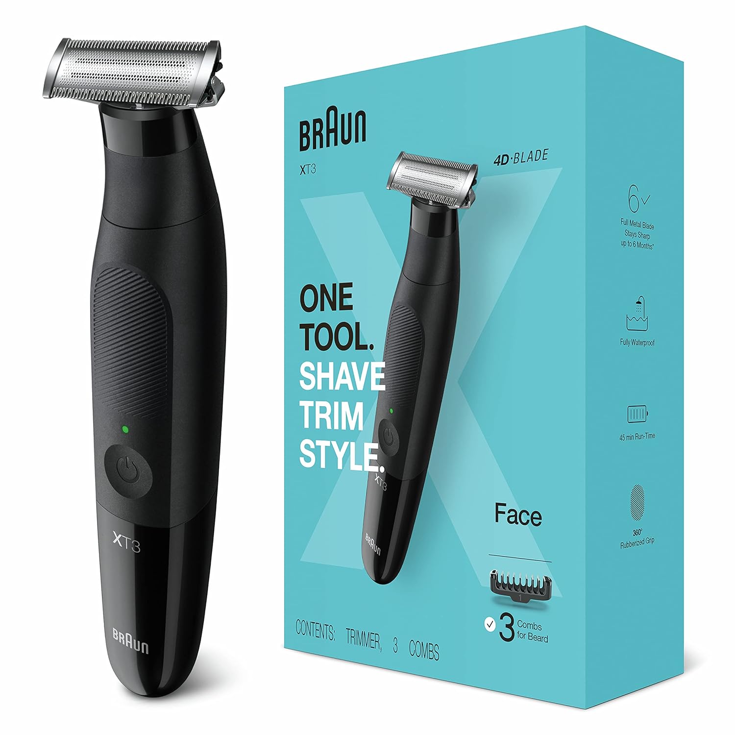 Braun Series XT5 &ndash; Beard Trimmer, Shaver and Electric Razor for Men, Body Grooming Kit for Manscaping, Durable One Blade, One Tool for Stubble