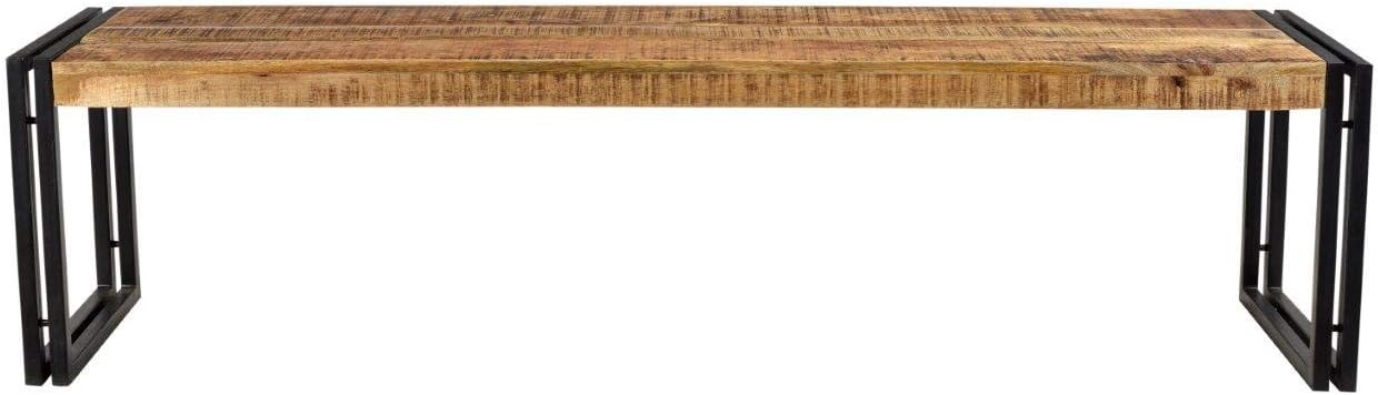 Timbergirl Hand-Crafted Reclaimed Wood and Metal Bench, 50-Inch