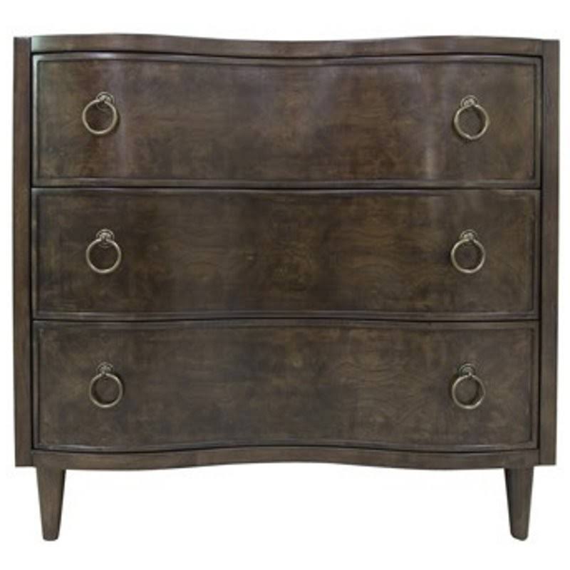 Crestview Collection Hawthorne Estate 3 Curved Drawer Olive Ash Burl Chest