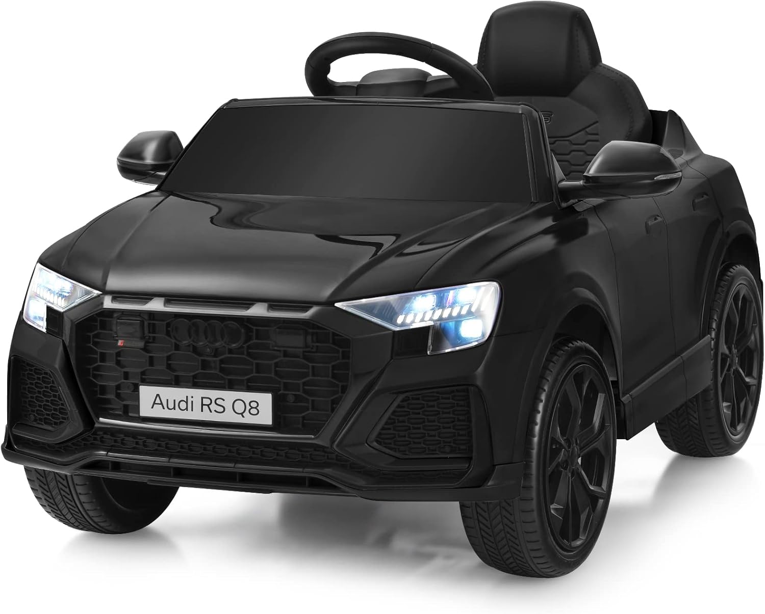 Costzon Ride on Car, 12V Licensed Audi Q8 Kids Cars to Drive w/ Remote Control, Spring Suspension, Lights, Horn, Music, Story