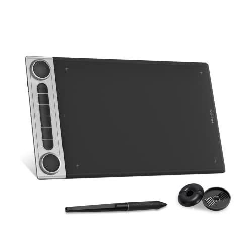 HUION Inspiroy Dial 2 Bluetooth Wireless Graphics Drawing Tablet with Dual Dials Battery-Free Stylus PW517 for Digital Art and Graphics Design