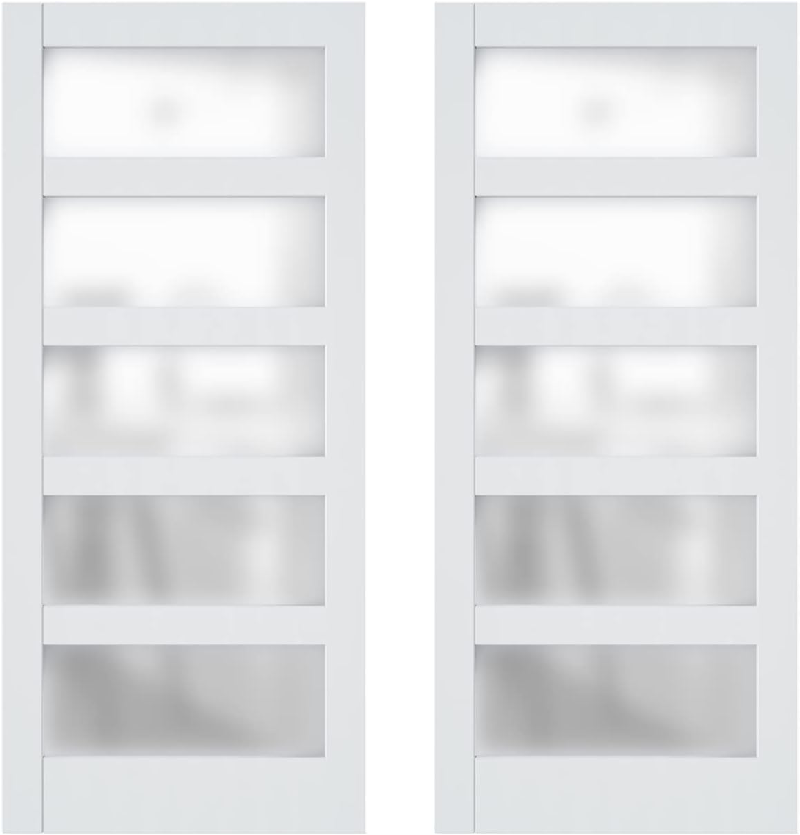 Double Barn Door,36''x84'' Frosted Glass Barn Door x 2