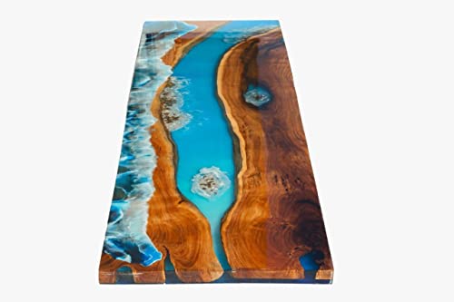 Customized Large Epoxy Table, Resin River Dining Table for 2, 4, 6, 8, Living Room Table Epoxy Coffee Table Top, Bar Counter (16.5" Inches Tall