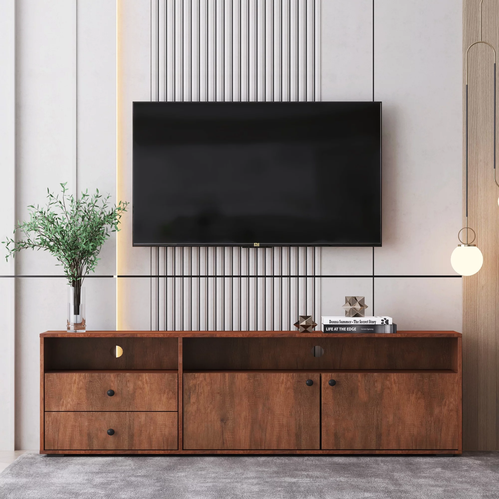 TV cabinet, TV cabinet, entertainment center, TV console, media console, brand hardware, imported impregnated paper, solid wood handle