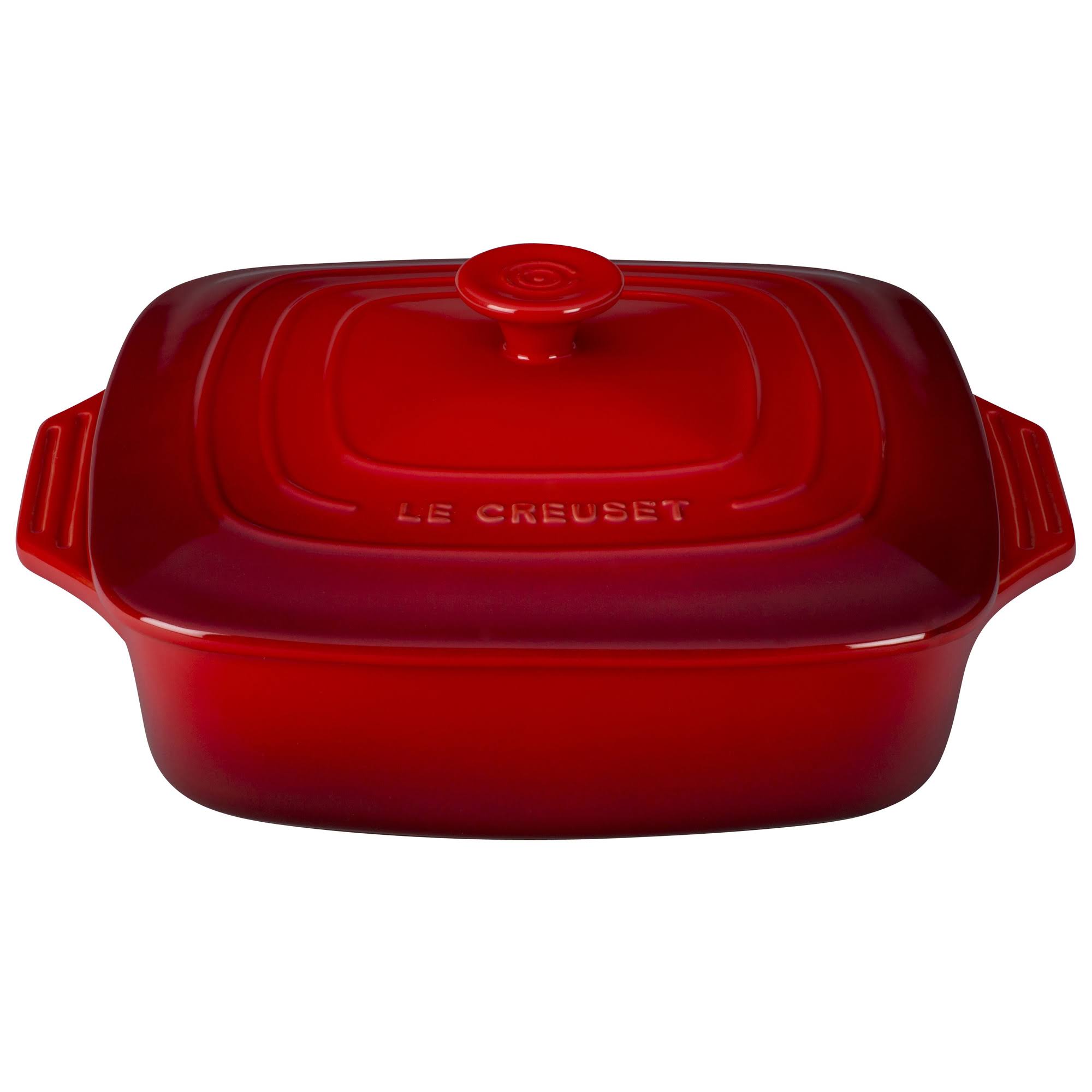 Le Creuset Stoneware Covered Square Casserole, 9.5-Inch, Cerise