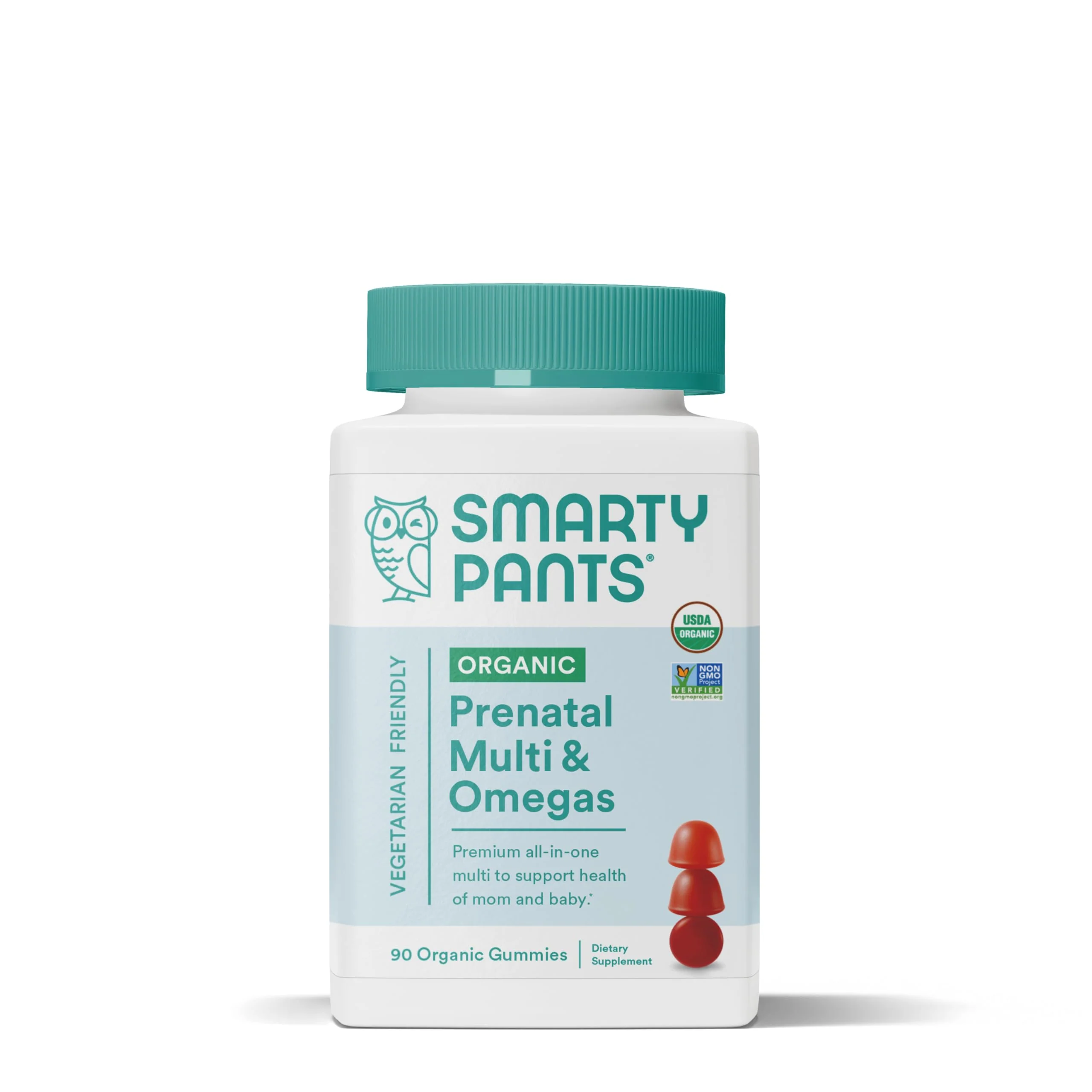 SmartyPants Organic Prenatal Vitamins for Women, Multivitamin Gummies: Biotin, Methylfolate, Omega 3 (ALA), Vitamin D3, C, Vitamin B12, B6, Vitamin A