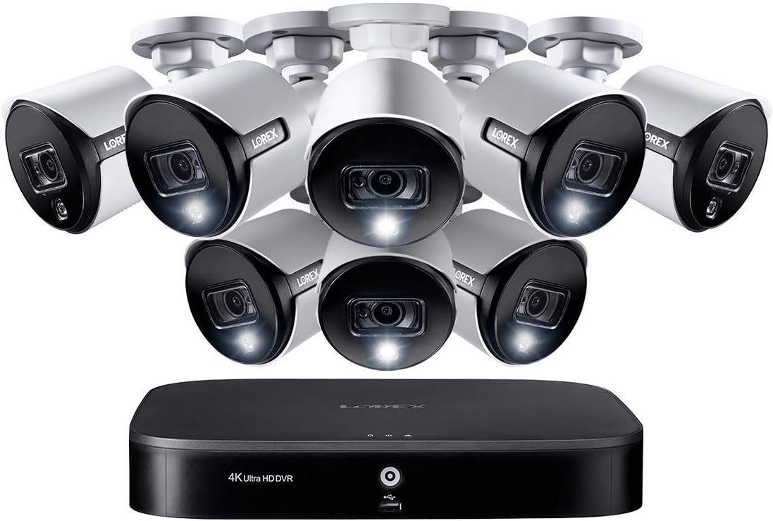 Lorex 4K Ultra HD 8-Channel Security System with 8 Active Deterrence 4K (8MP) Indoor/Outdoor Cameras