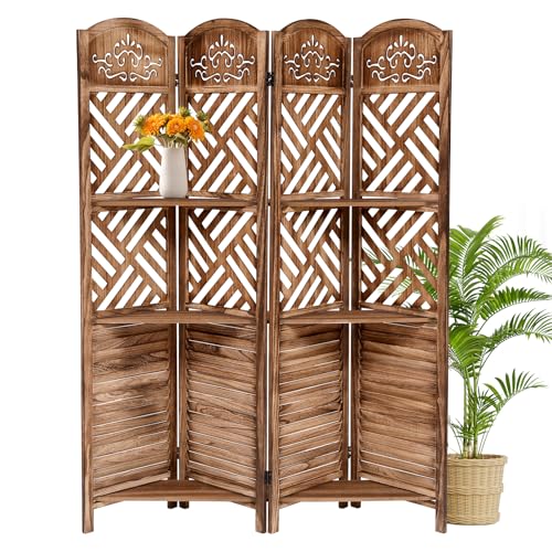 5.6FT Tall Room Divider,Japanese Room Divider 6 Panel Shoji Screen Room Dividers