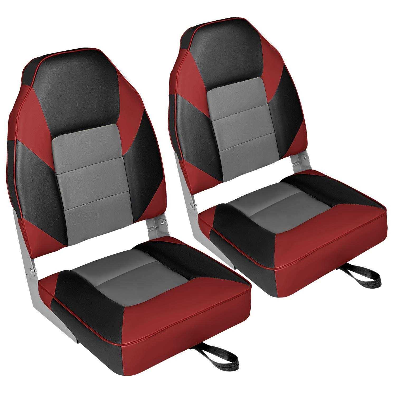 Leader Accessories A Pair of Elite Low/High Back Folding Fishing Boat Seat - Sports Supplies Online Store