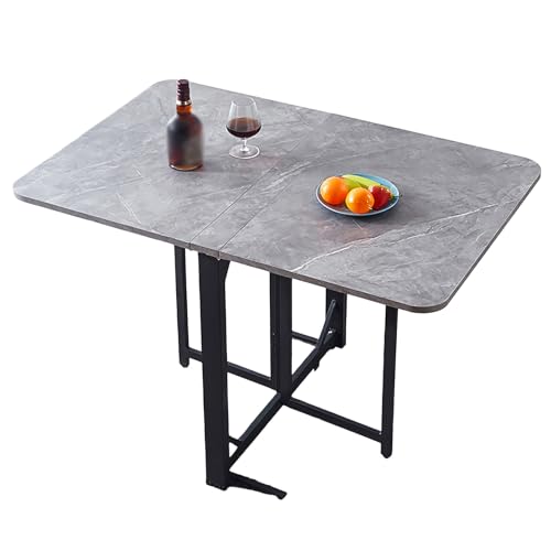 Folding Dining Table, Drop Leaf Dinner Table, Foldable Kitchen Table, Portable Foldable Dining Table, Space Saving Extendable Folding Dinner Table
