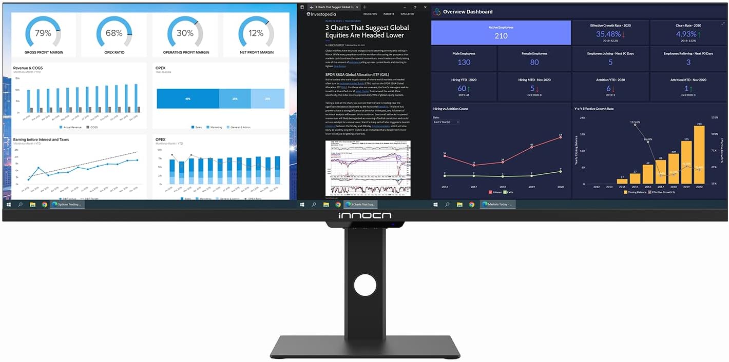 INNOCN 44C1G Ultrawide Monitor 43.8" WFHD 3840 x 1080p 120Hz Monitor 32:9 IPS Computer Split Screen Monitor 96% DCI-P3 HDR400 FreeSync Premium USB