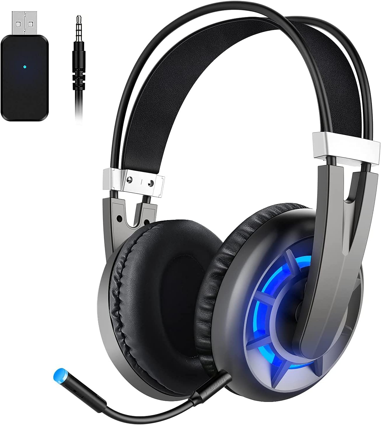Wintory AIR 2.4G Wireless Gaming Headset for PC PS4 TV Playstation Computer Headset with Detachable Noise Canceling Microphone Mute Key 3D Surround