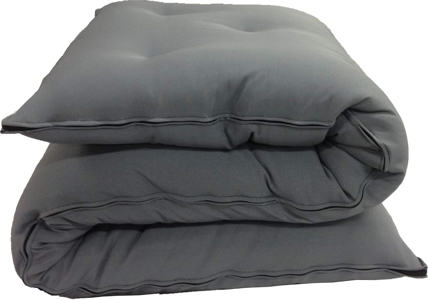 D&D Futon Furniture Gray Full Size Traditional Japanese Floor Rolling Mattresses, Cotton/Foam Shiki Futon 80 x 54 x 3