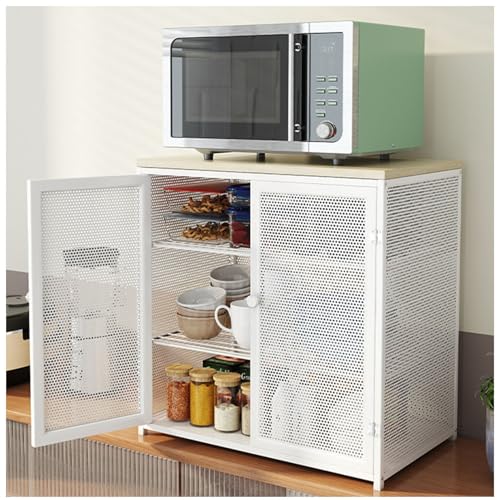 Kitchen Pantry Cabinet Countertop Storage Cabinet, Freestanding Utility Cupboard Dining Compact Shelving Sideboard