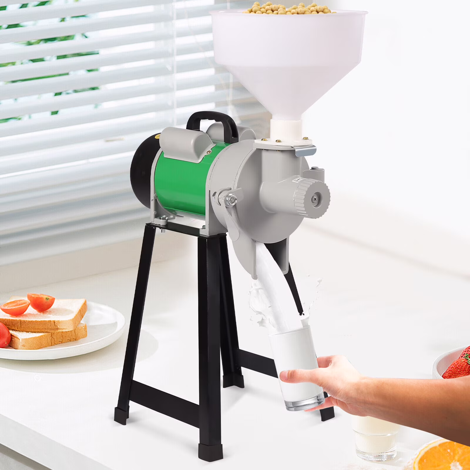 Electric Feed Mill Wet Cereals Grinder Feed Pellet Maker For Rice Grain Coffee Green