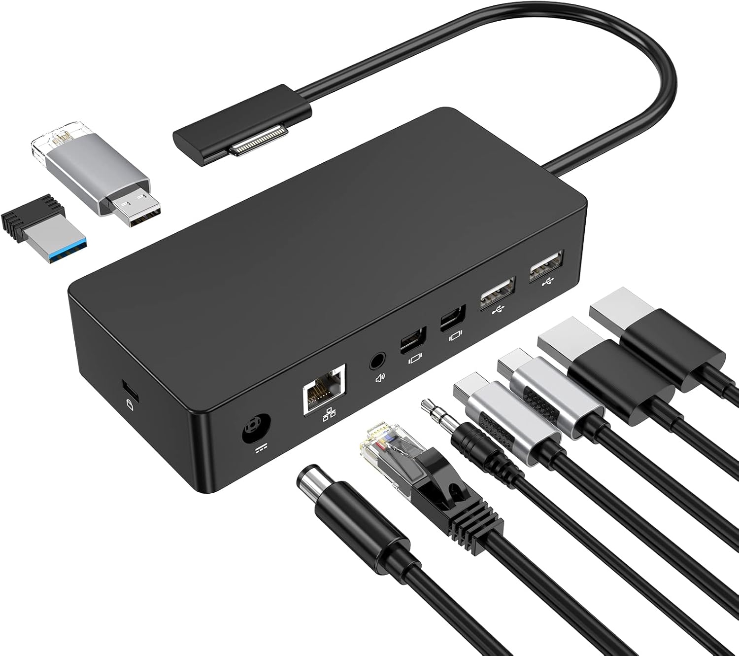 Surface Dock, Surface Pro Docking Station with 90W Power Supply Compatible with Surface Pro9/ 8/X/7/6/4/3/2017, Surface Laptop 4/3/2/go