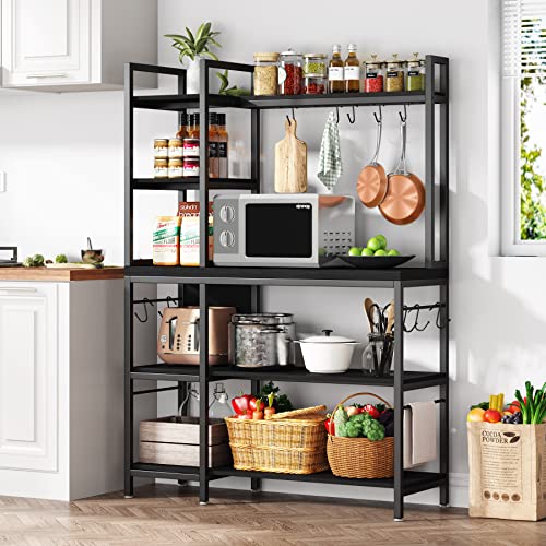 Tribesigns Bakers Rack with Storage Hutch for Kitchen, 43 inch Microwave Oven Stand, 5-Tier Kitchen Utility Storage Shelf