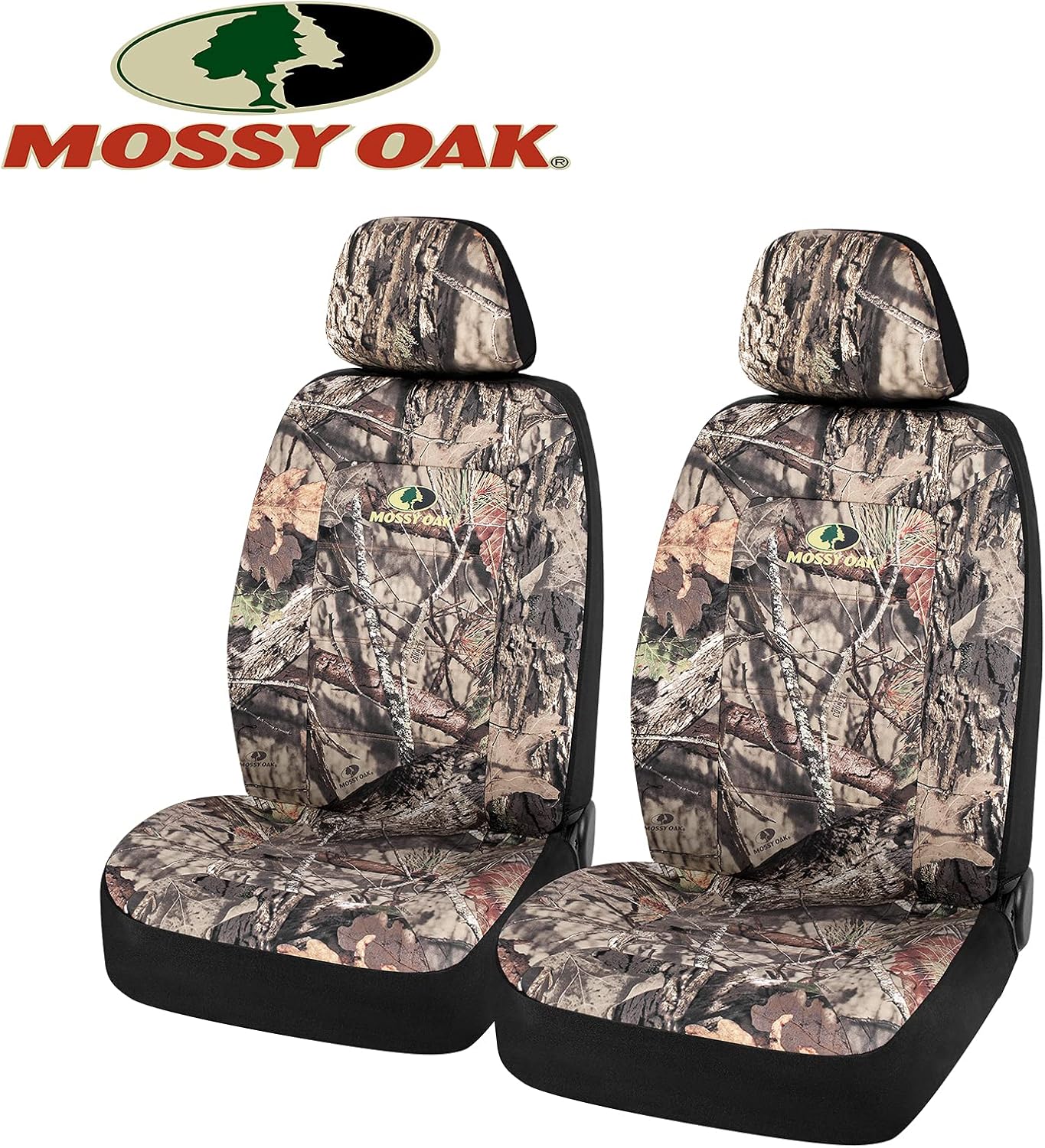 Mossy Oak Camo Seat Covers Low Back - Made with Cotton Twill, Airbag Compatible, Universial Fit Most Bucket Seats - Official Licensed Product