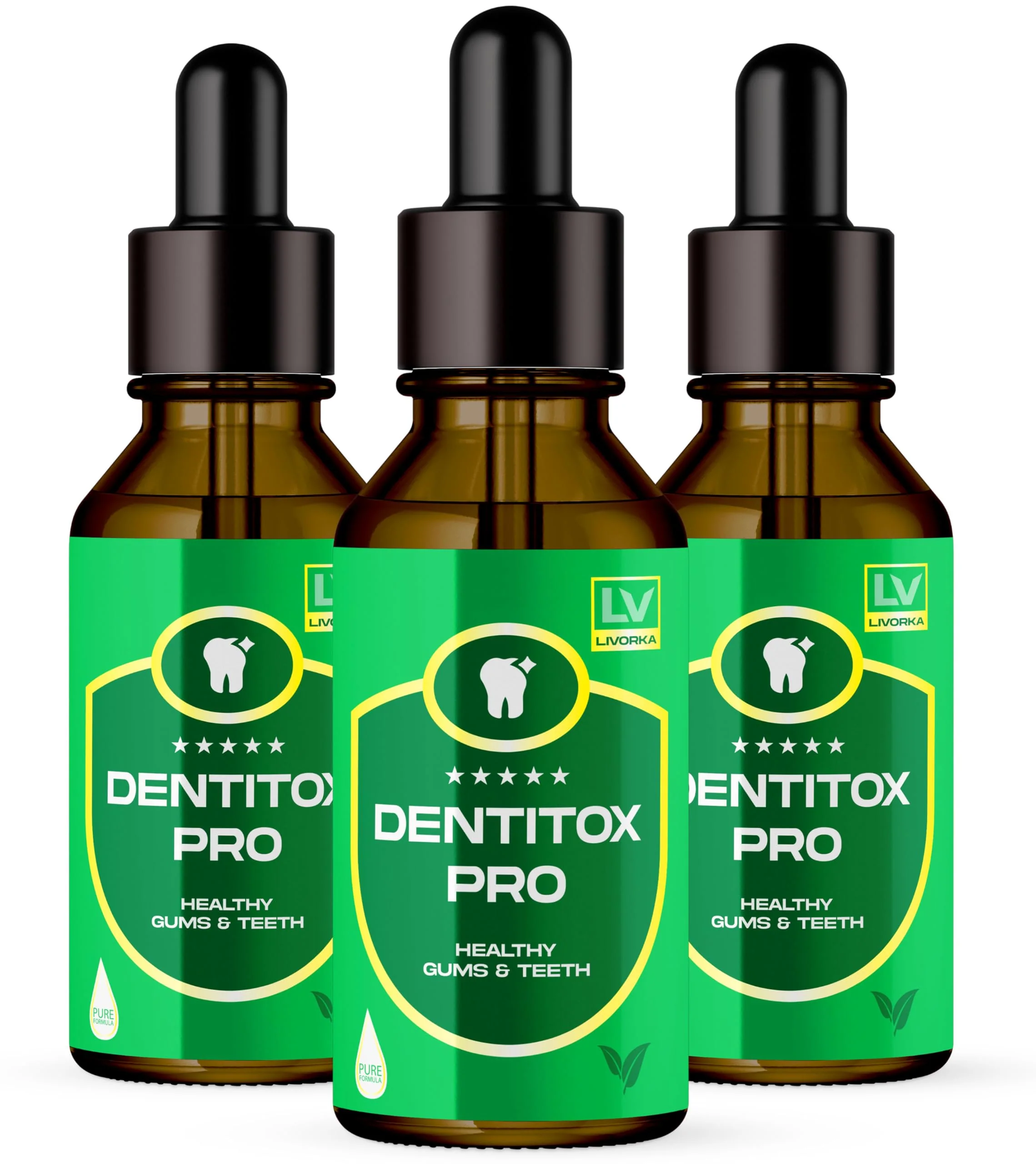 LIVORKA 3 Pack - Dentitox - Dentitox Pro Drops for Teeth and Gums 3 Bottle for 90 Days, Dentitox Pro Healthy Gums Teeth, Dentitox Drops