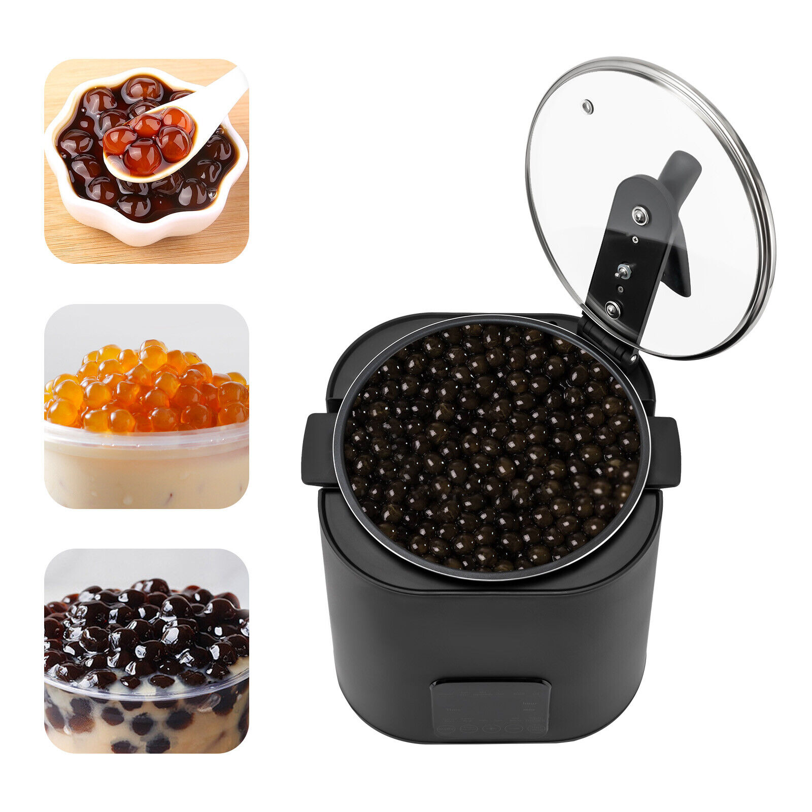 ZhdnBhnos 9L/2.38Gal Commercial Boba Cooker Pot 1350W 110V Automatic Pearl Tapioca Cooker with Touchscreen Bubble Tea Milk Tea Maker
