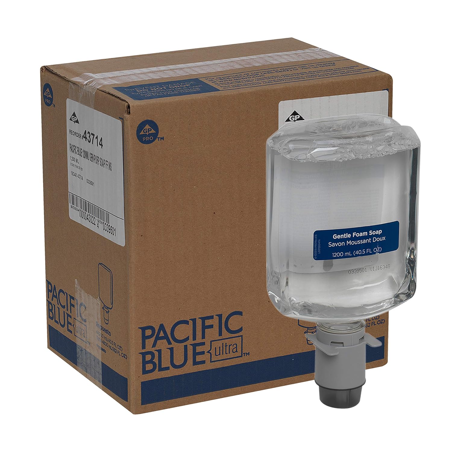 Pacific Blue Ultra Gentle Foam Hand Soap Refills for Manual Dispensers by GP PRO (Georgia-Pacific), Dye and Fragrance Free, 43714, 1