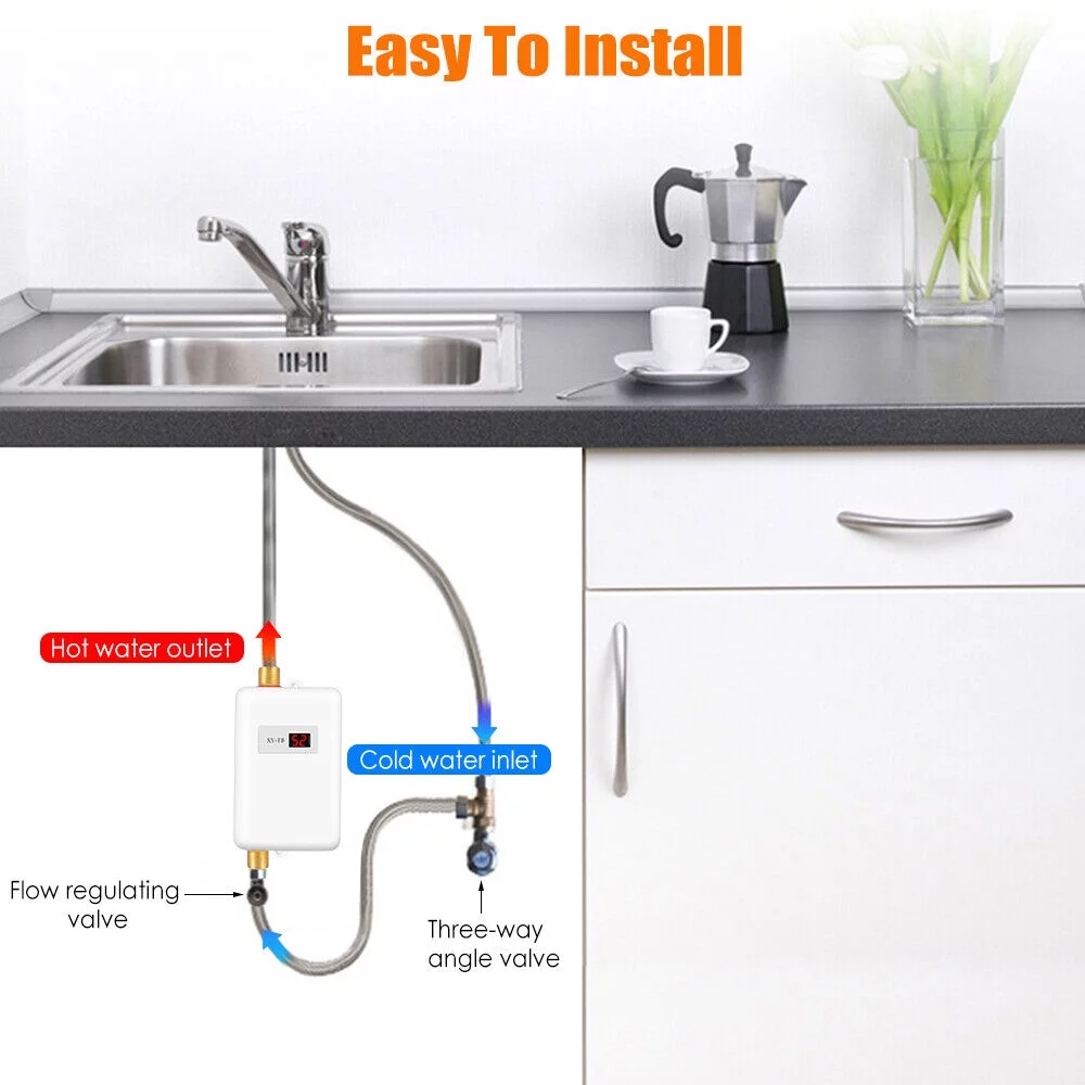 USA-Made Electric Tankless Water Heater - 3000W Instant Hot Water - Curated Treasures Market