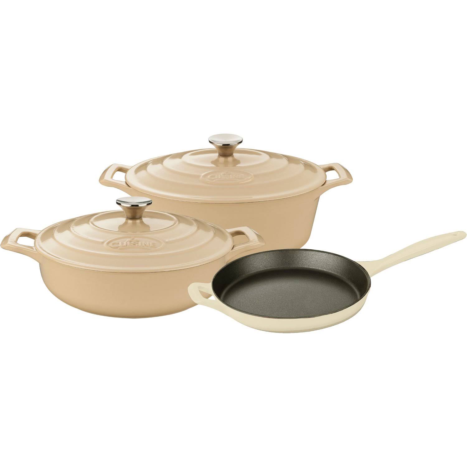 La Cuisine Pro 5-Piece Enameled Cast Iron Cookware Set, Oval Casserole