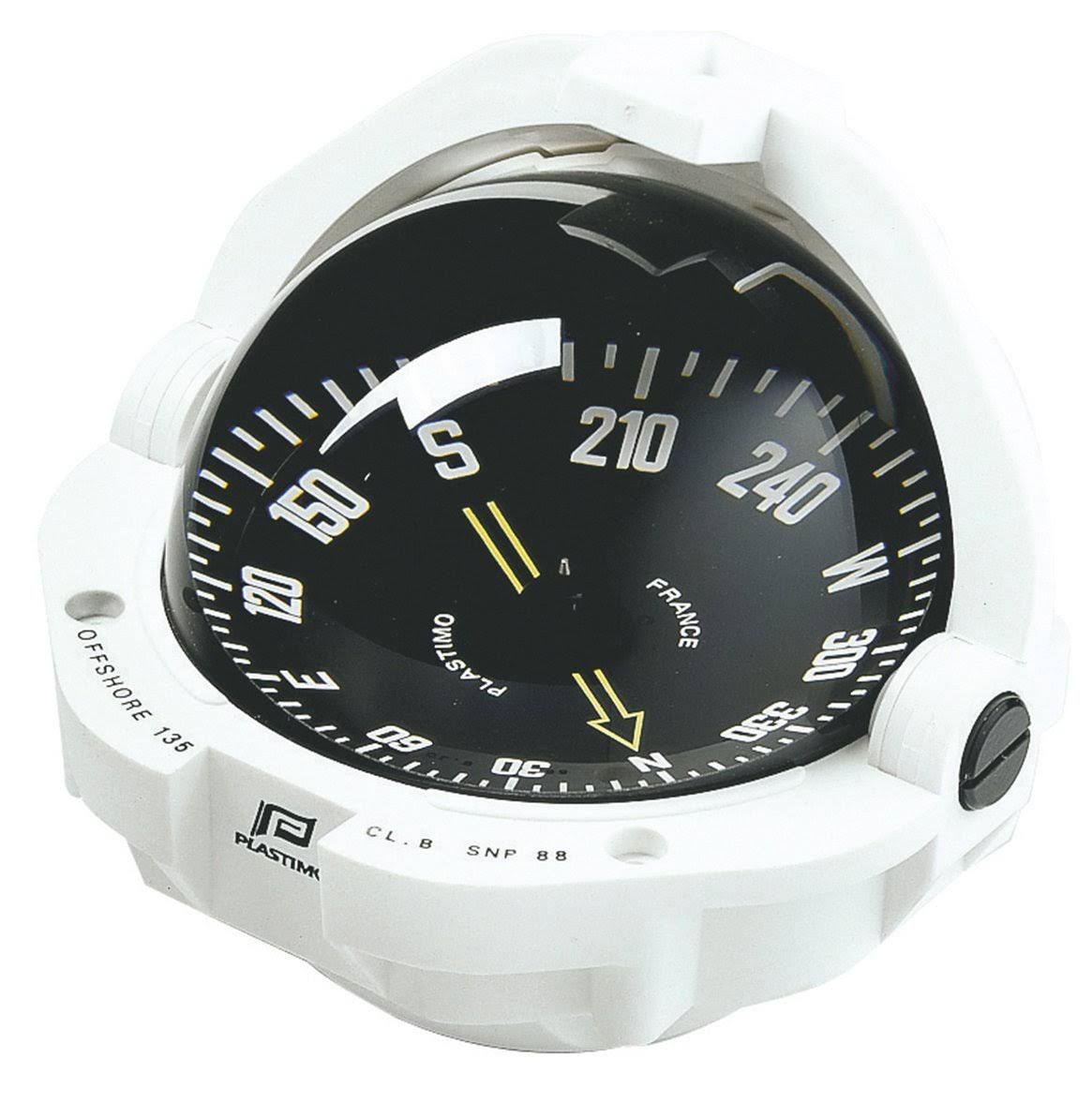 Plastimo Offshore 135 Compass (Flush Mount) White with Black Flat Card