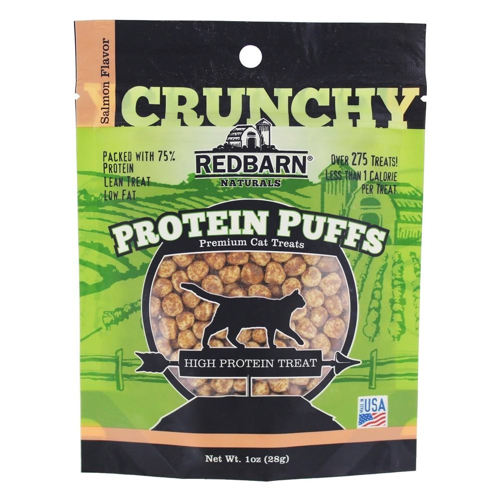 Redbarn Crunchy Protein Puffs Premium Cat Treats Salmon Flavor 1 oz.