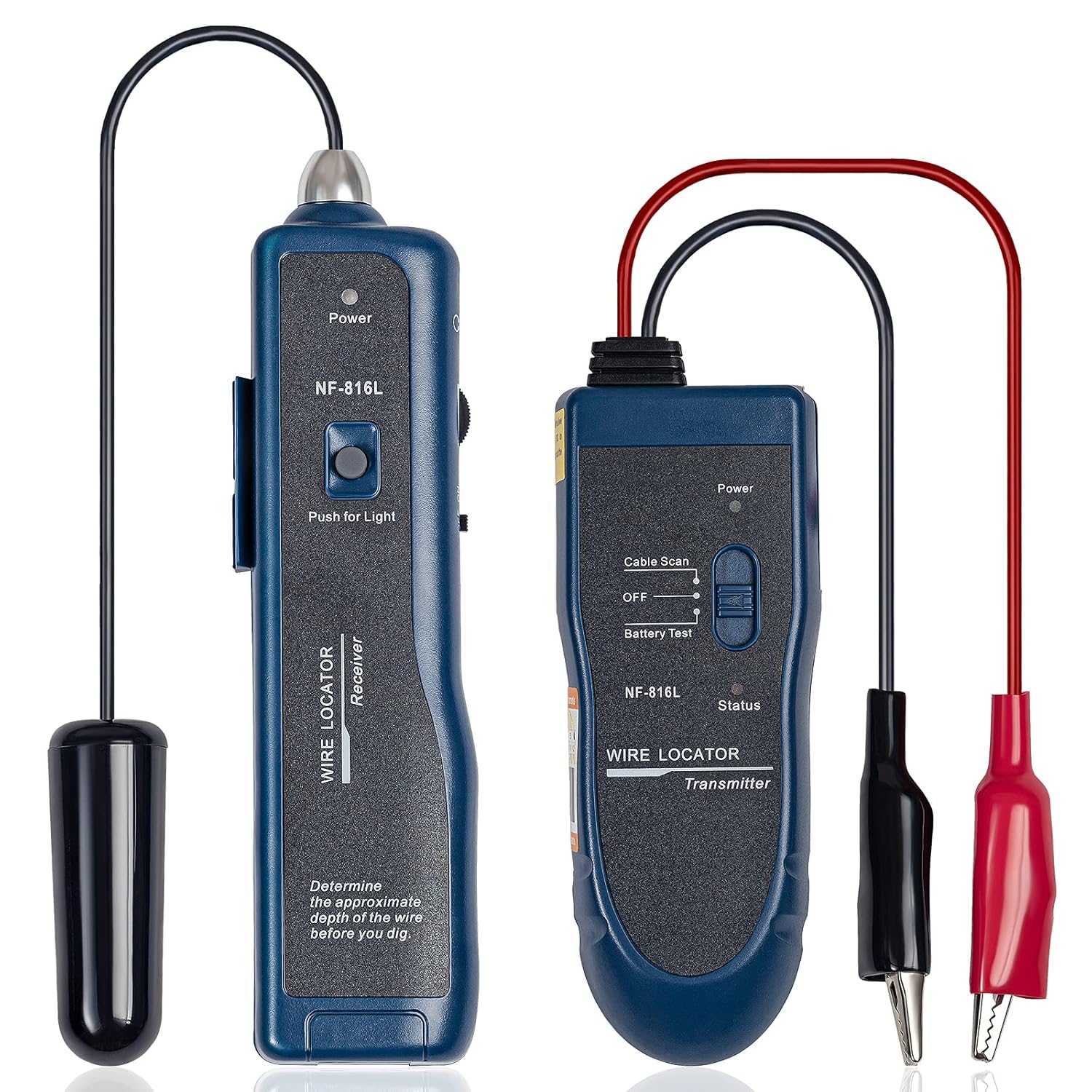 Underground Wire Locator, Cable Tester for Locate Wires, Cable Tester for Dog Fence, Wire Break Locator with Rechargeable 1100mAh Battery Pack of 2