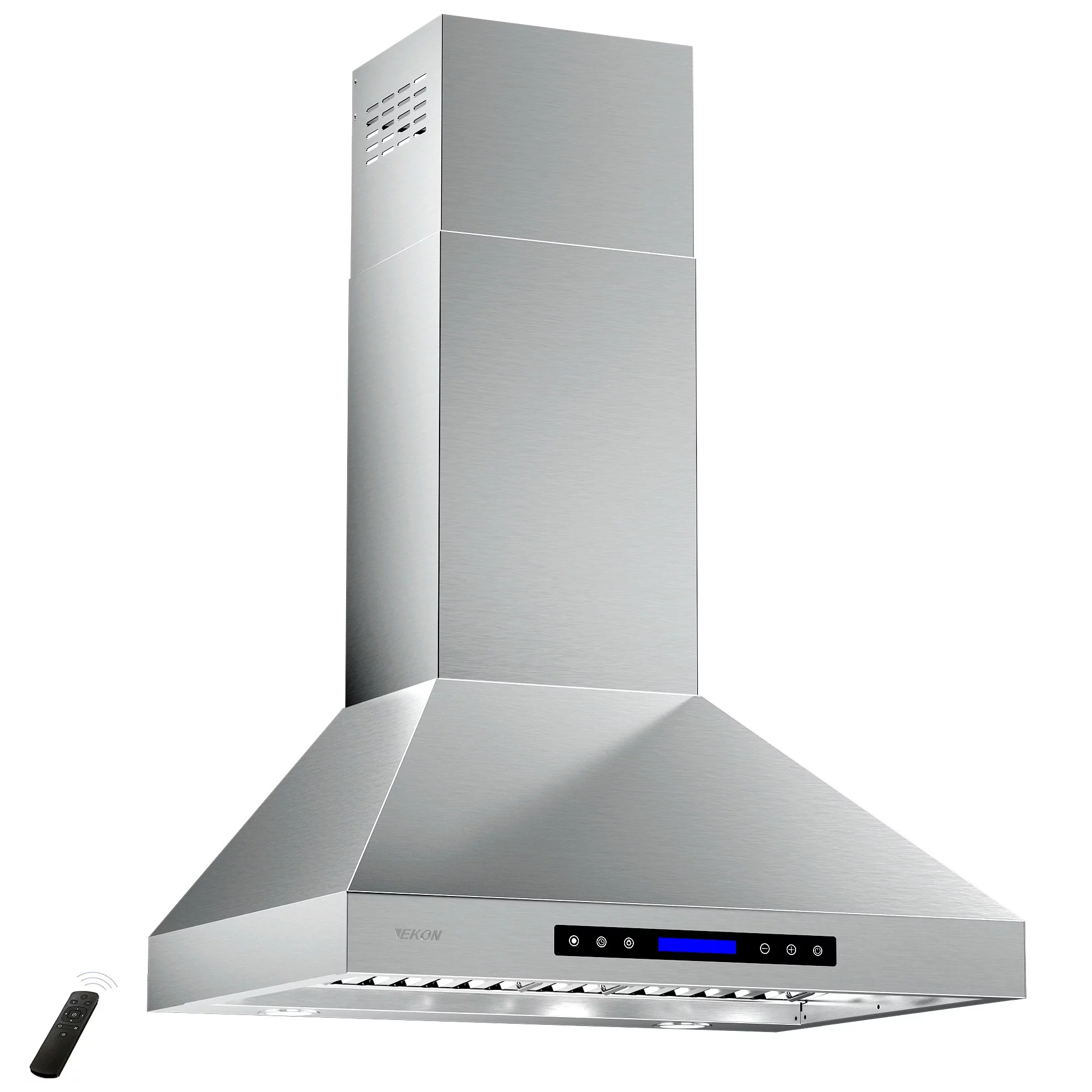 EKON KITCHEN EXPERT 30 Inches Stainless Steel Convertible Wall Mount Range Hood with Charcoal Filter and Remote Control Included NAP04-30