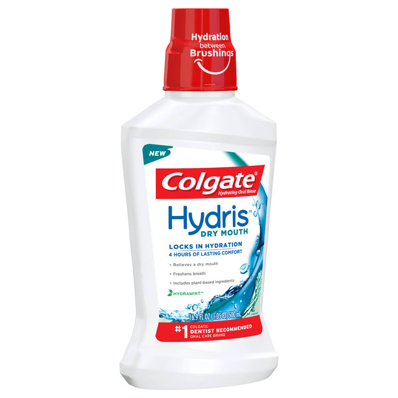 Colgate Hydris Dry Mouth Hydramint Mouth Wash 16.9 Fluid Ounce Bottle