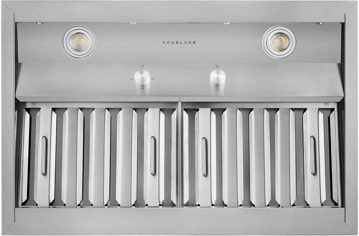 Hauslane | Pro-Style 30” IN-R200 Built-In Range Hood, 18.5” Deep | Low Noise Performance | Contemporary Design, Full-Size Handles
