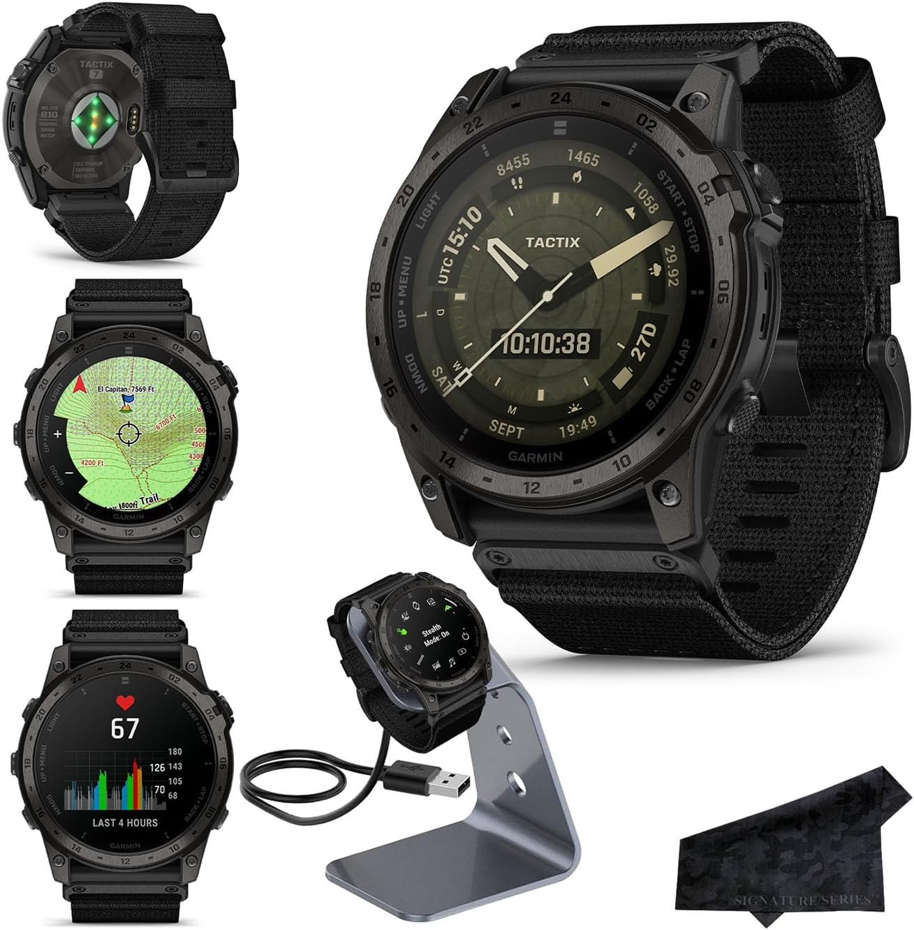 Garmin tactix 7 AMOLED Edition Tactical Military GPS Smartwatch | Touchscreen, Stealth Mode, Flashlight, Multicontinent Mapping, Weather