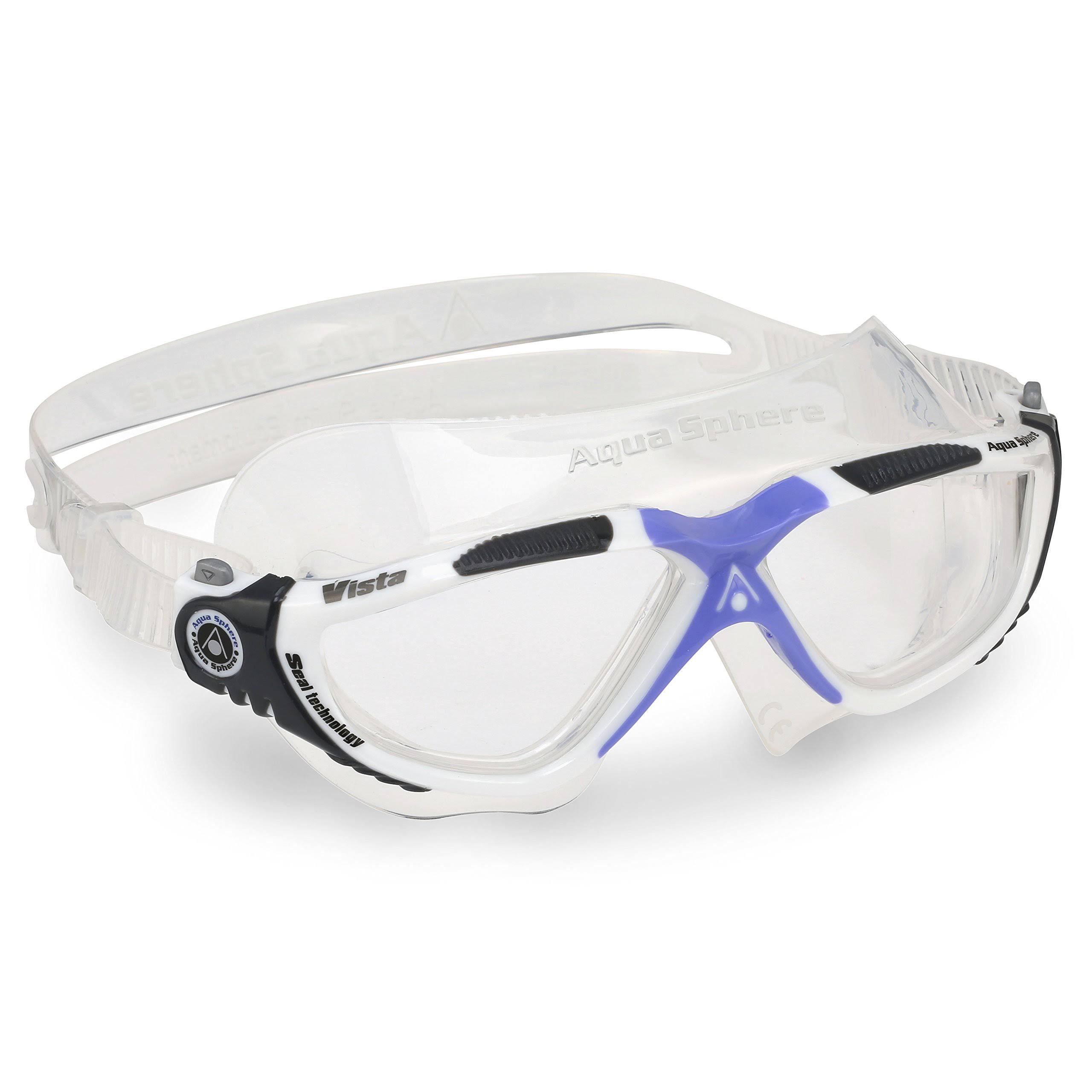 Aqua Sphere Vista Swimming Goggles - White/ Lilac/ Lenses Clear - Megean