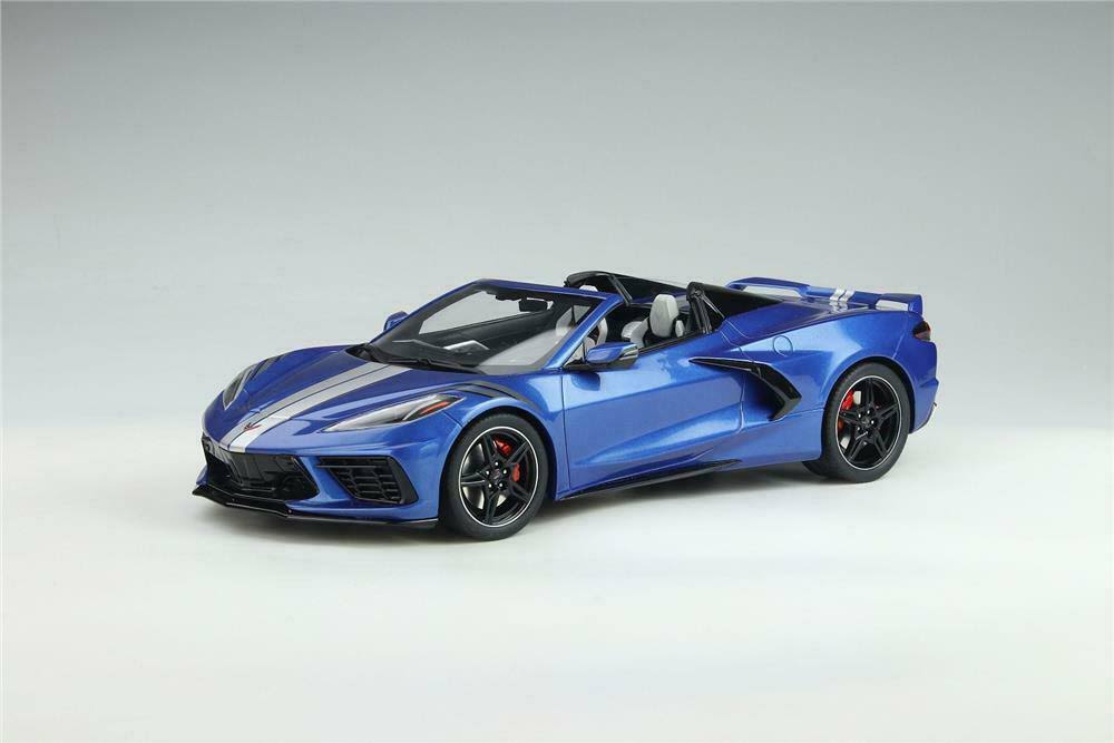 2021 Chevy Corvette Stingray C8 Convertible, Elkart Blue - GT Spirit Us033 - 1/18 Scale Resin Model Toy Car