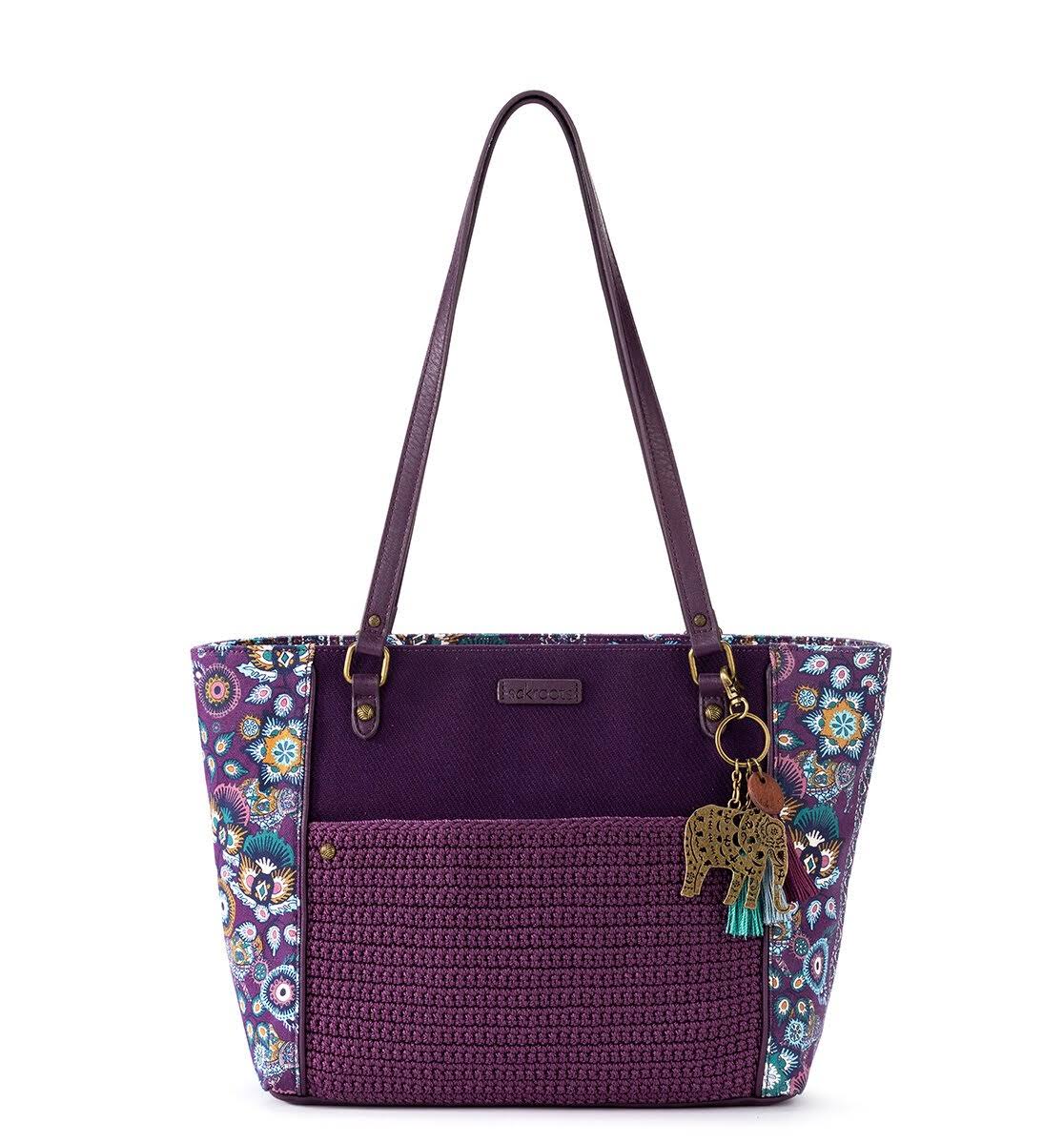 Sakroots Metro Tote Bag | Violet Tapestry World | Canvas