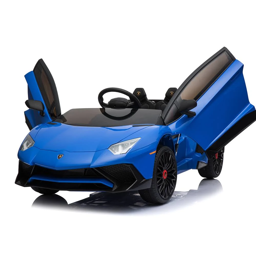 Ride on Lamborghini Avendador SV - Battery Operated Car for Kids + Remote - Blue