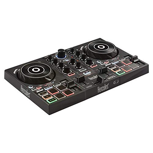 Hercules DJControl Inpulse 200 – DJ controller with USB, ideal for beginners learning to mix - 2 tracks with 8 pads and sound card