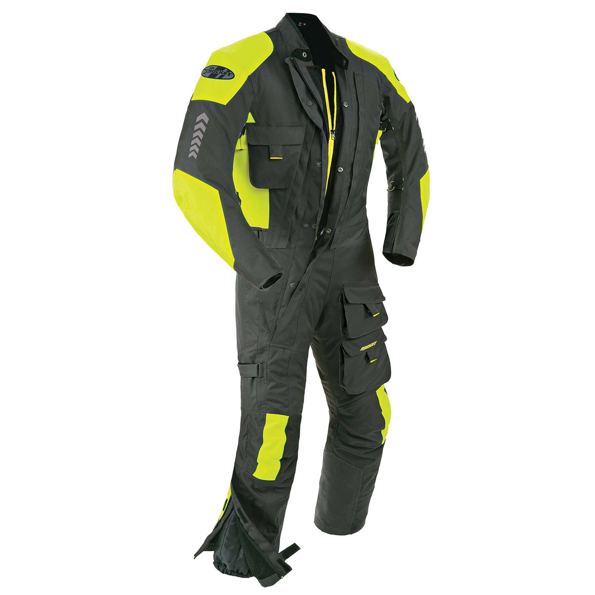 Joe Rocket Survivor Suit - Black/Hi-Viz Neon - XL - Megean