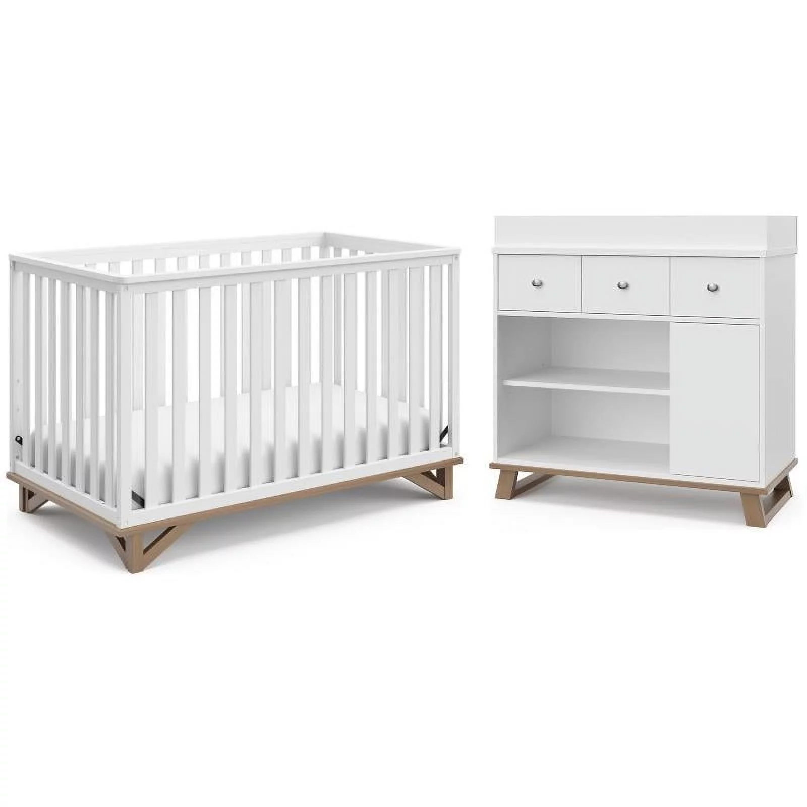 Home Square 2-Piece Set with Crib and Changing Table Dresser