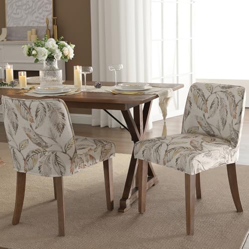 Upholstered Dining Chairs Set of 2, Farmhouse Kitchen Chairs with High Cane Backs