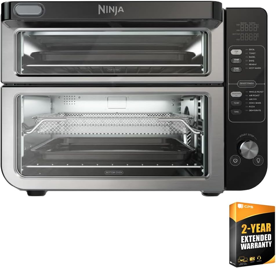 Ninja 12-in-1 Double Oven with FlexDoor (Renewed) Bundle with 2 Year Enhanced Protection Pack - Smart Home Appliances